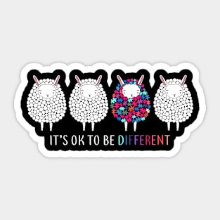 It's Ok To Be Different Sheep Autism Sticker